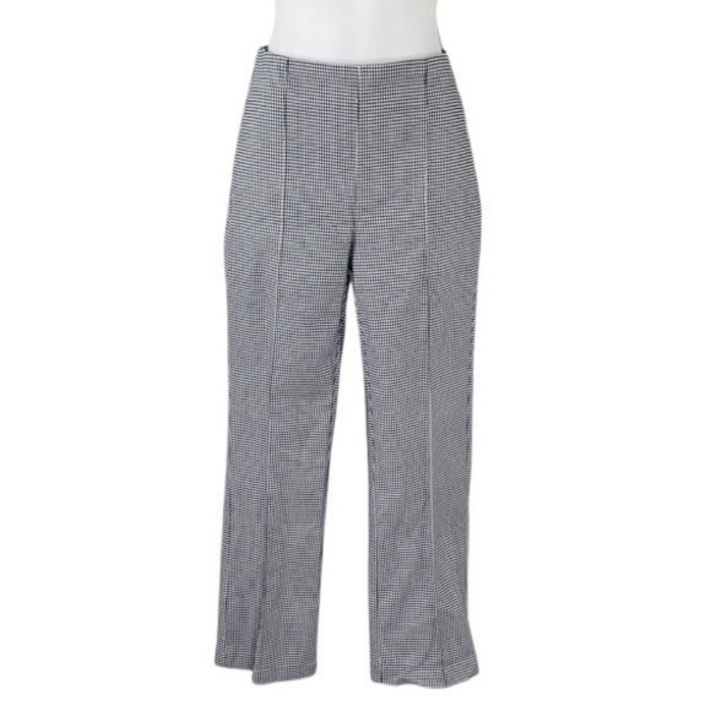 NWT Rachel Zoe black white gingham check print creased front ankle pull on pants